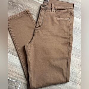 a.n.a High-Rise Straight-Leg Pants in Brown